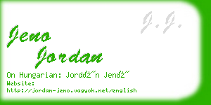 jeno jordan business card